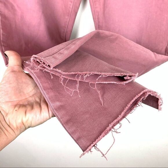 Vintage Lauren Ralph Lauren cropped raw edge hem Barbiecore ankle jeans 6 pink - Picture 14 of 14